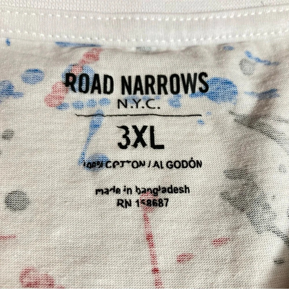 NWT Road Narrows N.Y.C. Splattered Paint Graphic T-Shirt Size 3XL - Picture 5 of 8